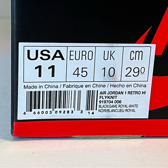 Nike Air Jordan 1 Retro High Flynit ‘Royal’ - Men’s SIZE 11 - Picture 14 of 16